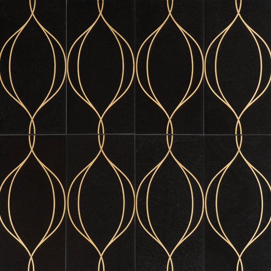 Walker Zanger | Ellington Swing Ebony/Brass 6x12 Honed