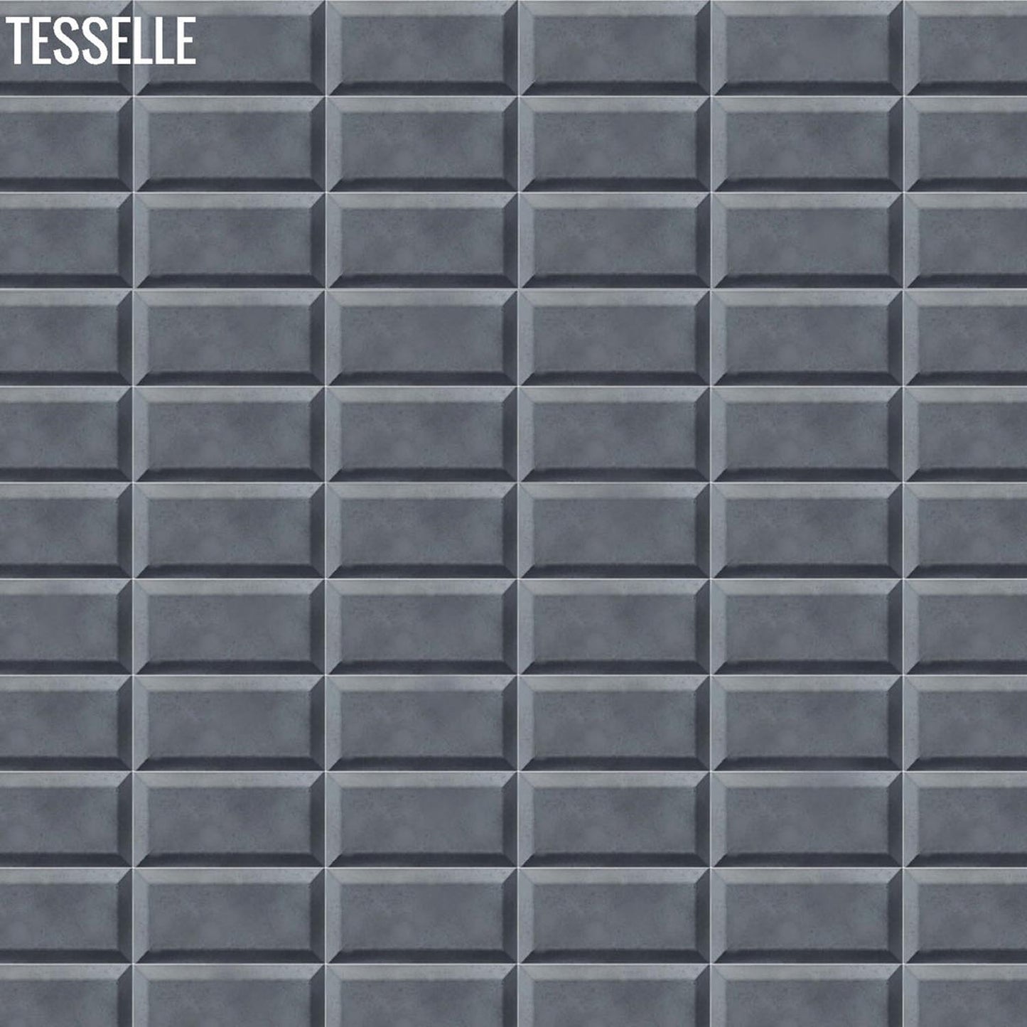 Tesselle | Sonia Graphite 6"x3" Beveled Cement Wall Tile