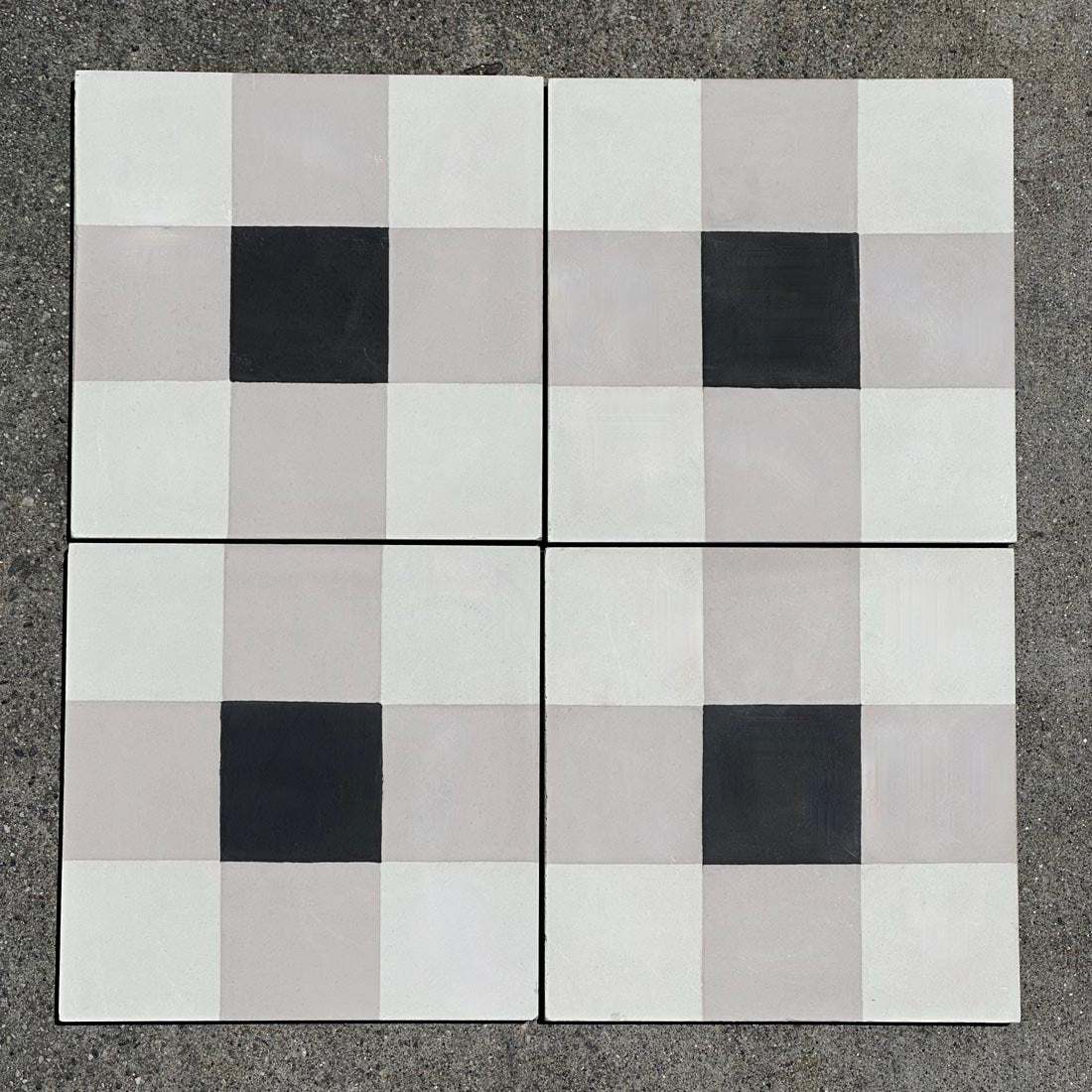 Clé Tile | Checkmate Stone/Black/White 8x8 Cement Tile