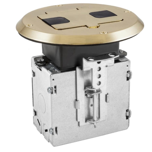 Hubbell | Floor Box Kit for Wood Floors in Brass