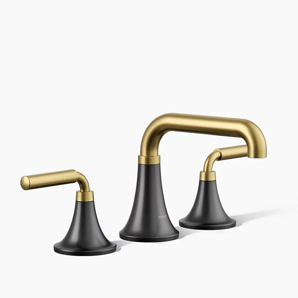 Kohler | Tone Widespread Bathroom Faucet 8–16″ Centers Matte Black with Brushed Moderne Brass