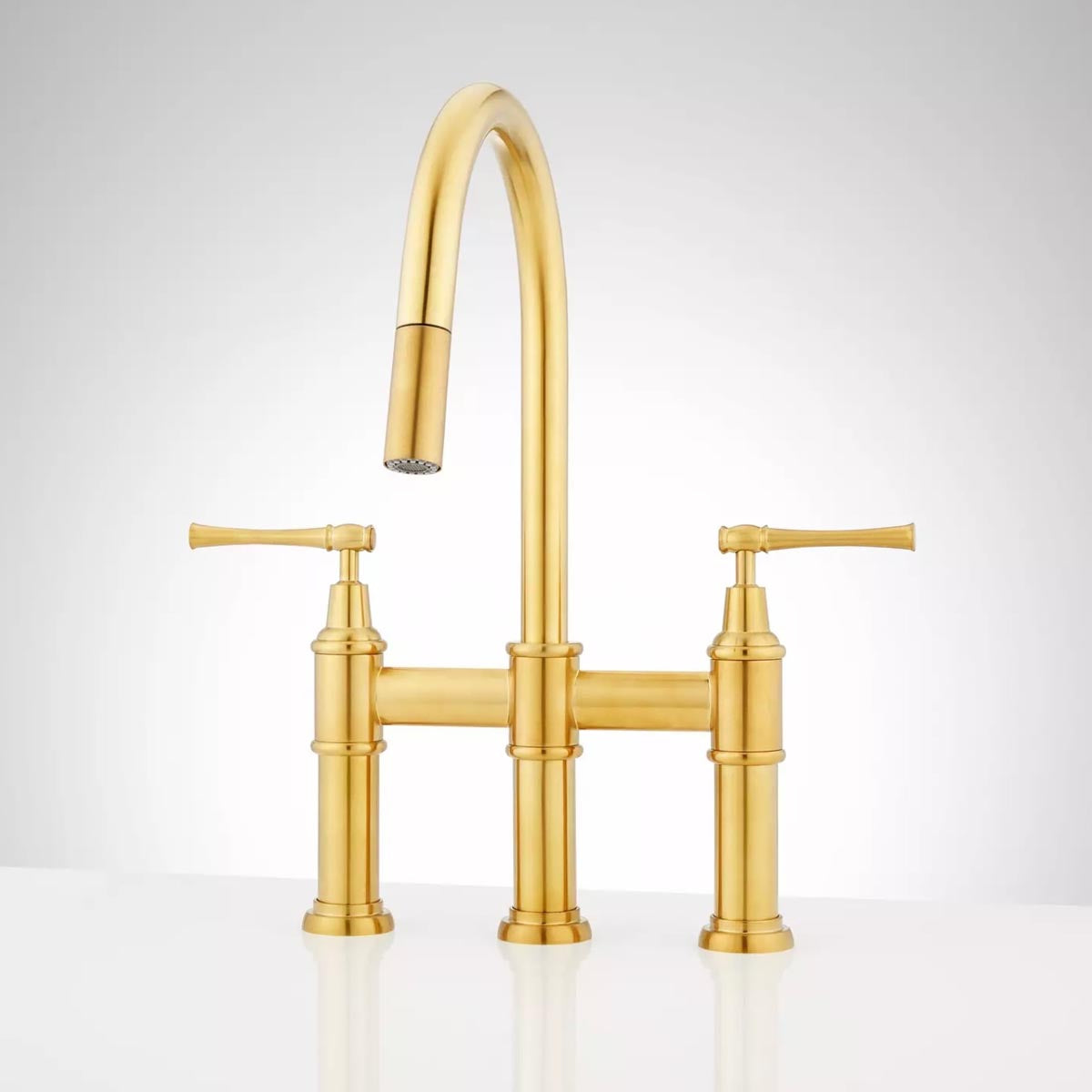 Signature Hardware | Hurston Kitchen Faucet in Brushed Gold