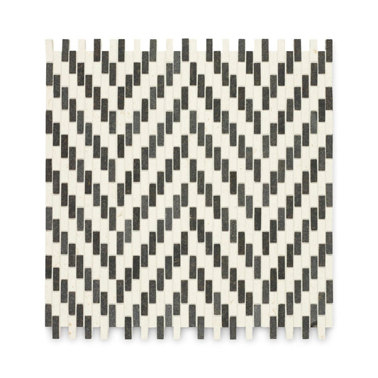 Ann Sacks | Koros Myra Kati Stone Mosaic Tile Beige + Basalt