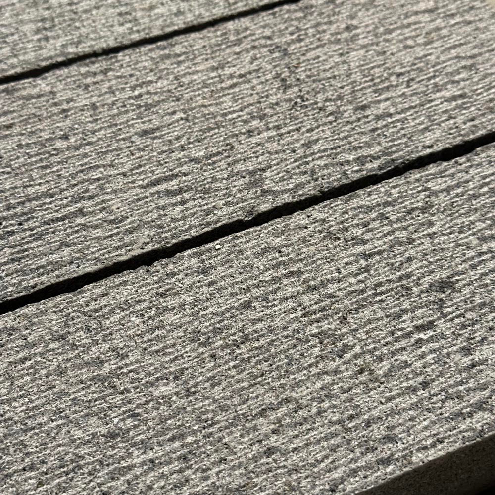 Dark Basalt Brick Pavers 12”x2”x4” Line Texture, Straight Cut Tile