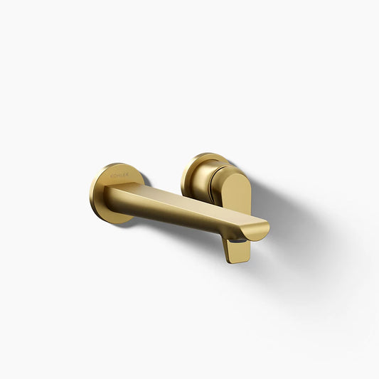 Kohler | Avid Wall-Mount Bathroom Sink Faucet, 1.2 gpm in Vibrant Brushed Moderne Brass