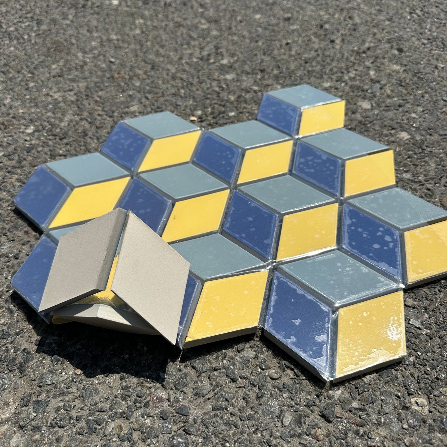Heath Ceramics | Little Diamond | Stone Gold / Blue Fog / Bay Blue