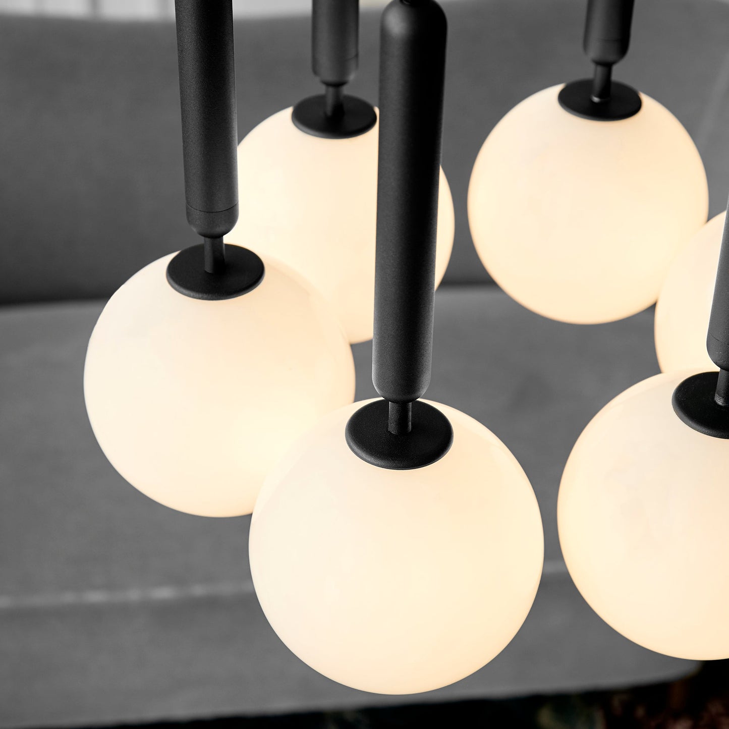 Nuura | Miira 6 Chandelier Optic Clear/Brass Large 18.5"