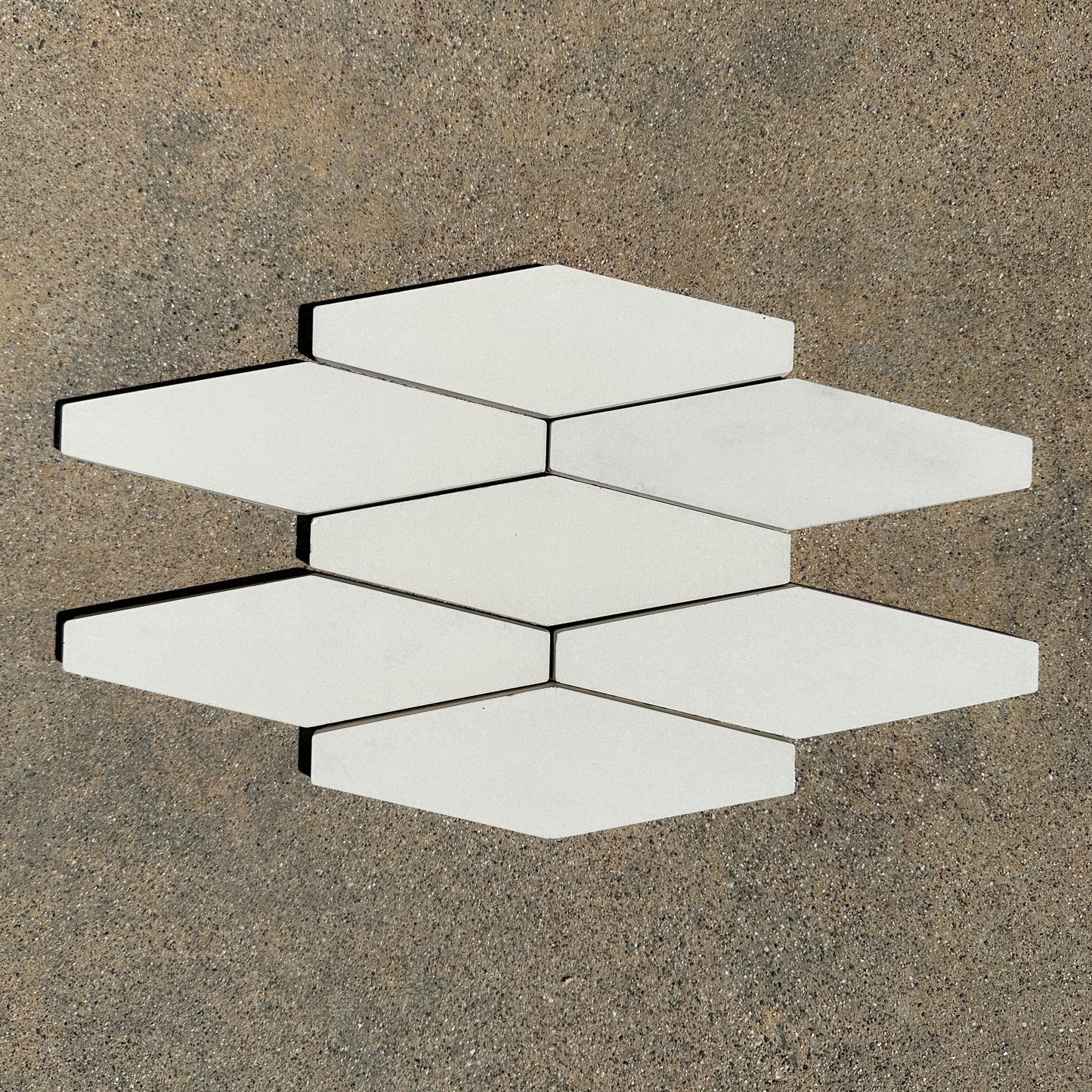 Tesselle | Élan White 8"x2.5" Elongated Hex Cement Wall Tile