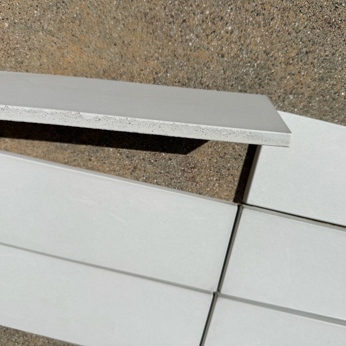 Tesselle | Hudson White 10"x3" Cement Wall Tile