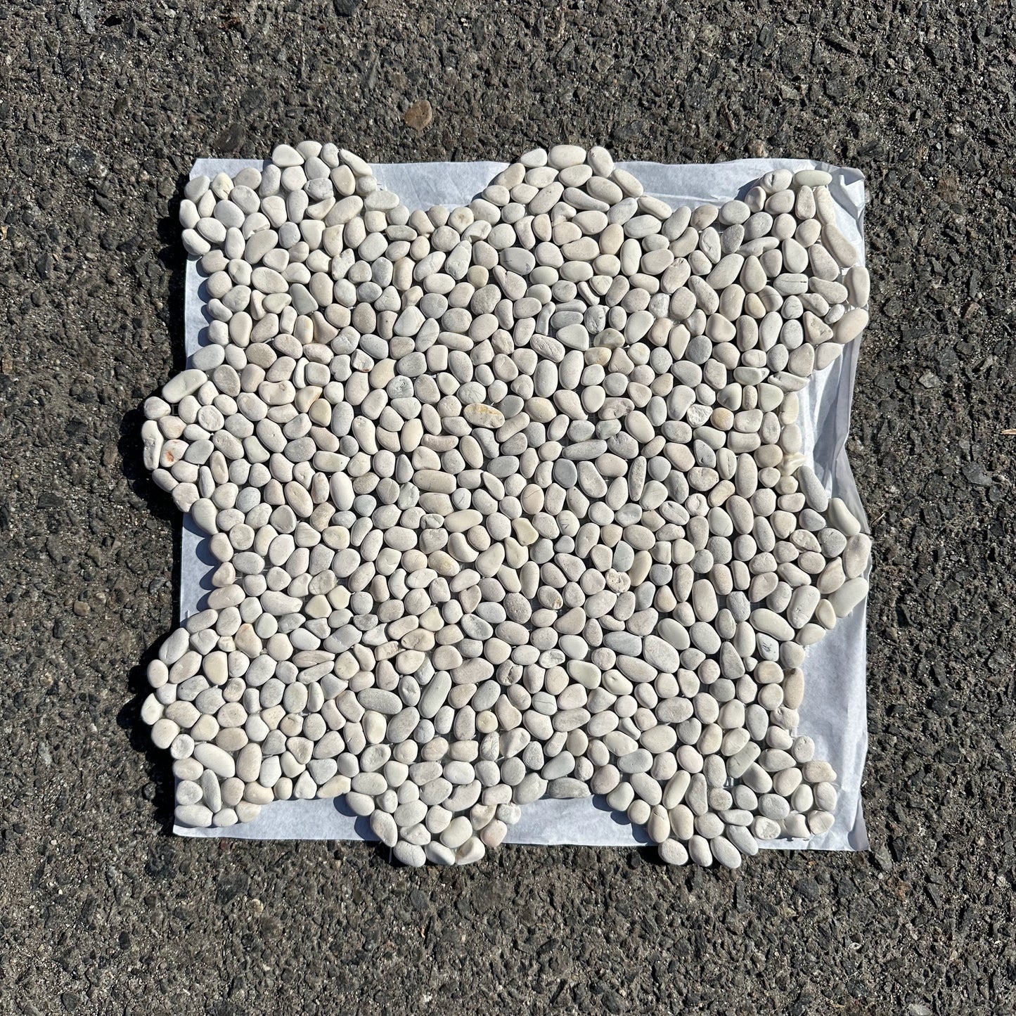 Pebblestone | Micro 11.81 in x 11.81 in Mosaic, in Lovina White Natural Stone