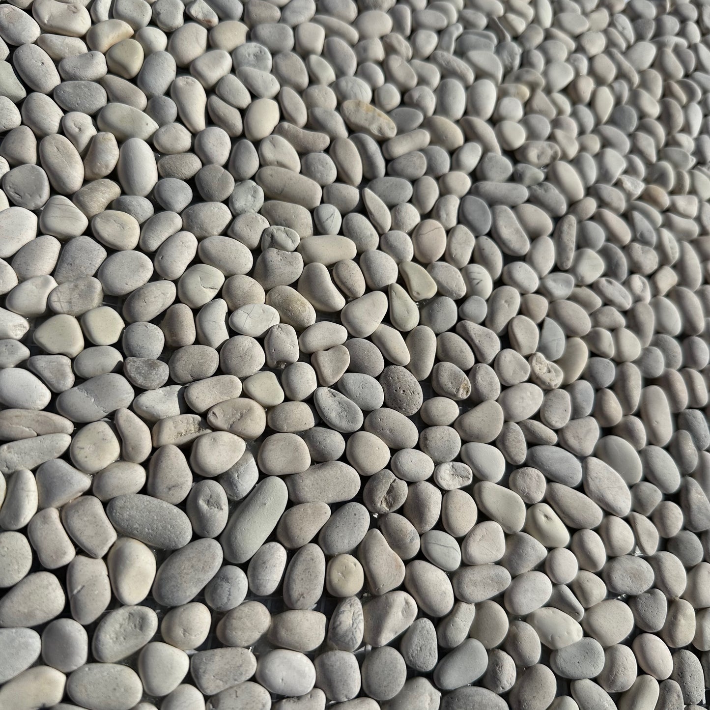 Pebblestone | Micro 11.81 in x 11.81 in Mosaic, in Lovina White Natural Stone