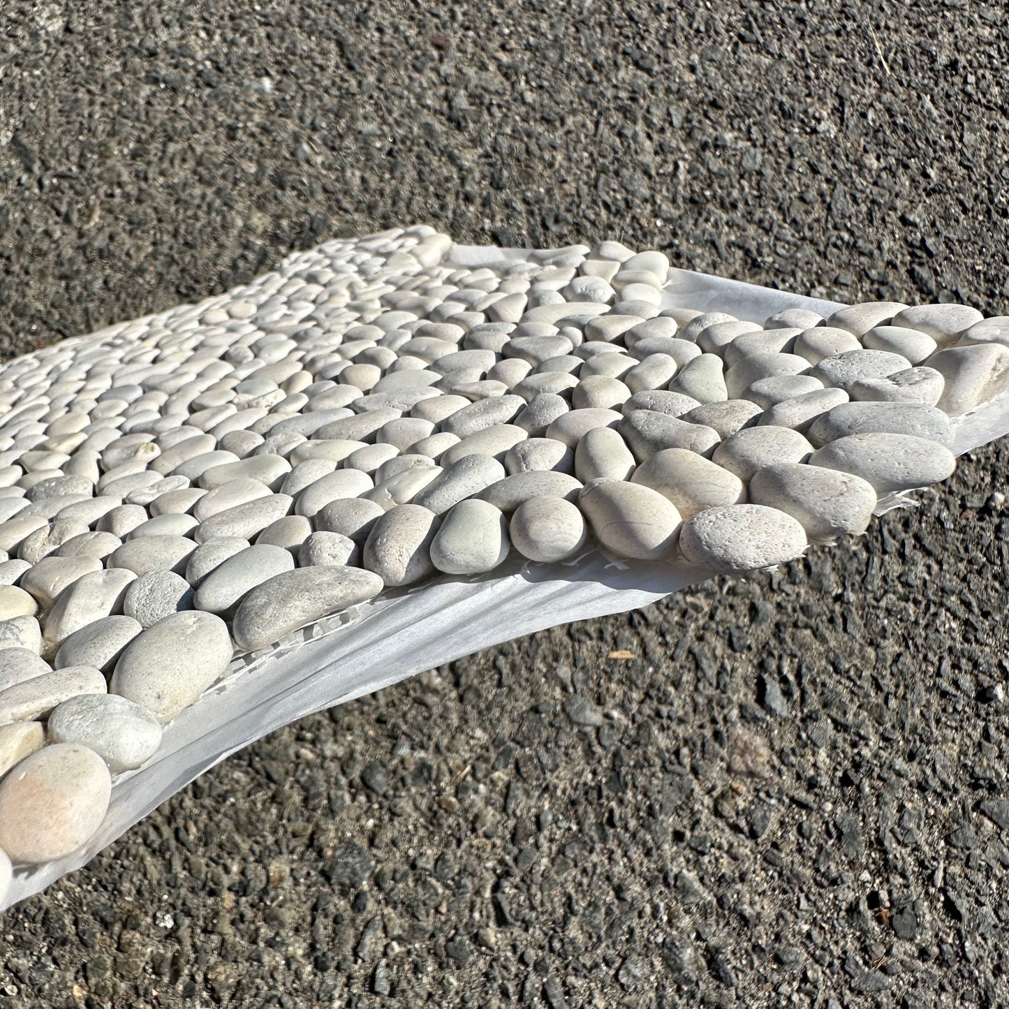 Pebblestone | Micro 11.81 in x 11.81 in Mosaic, in Lovina White Natural Stone