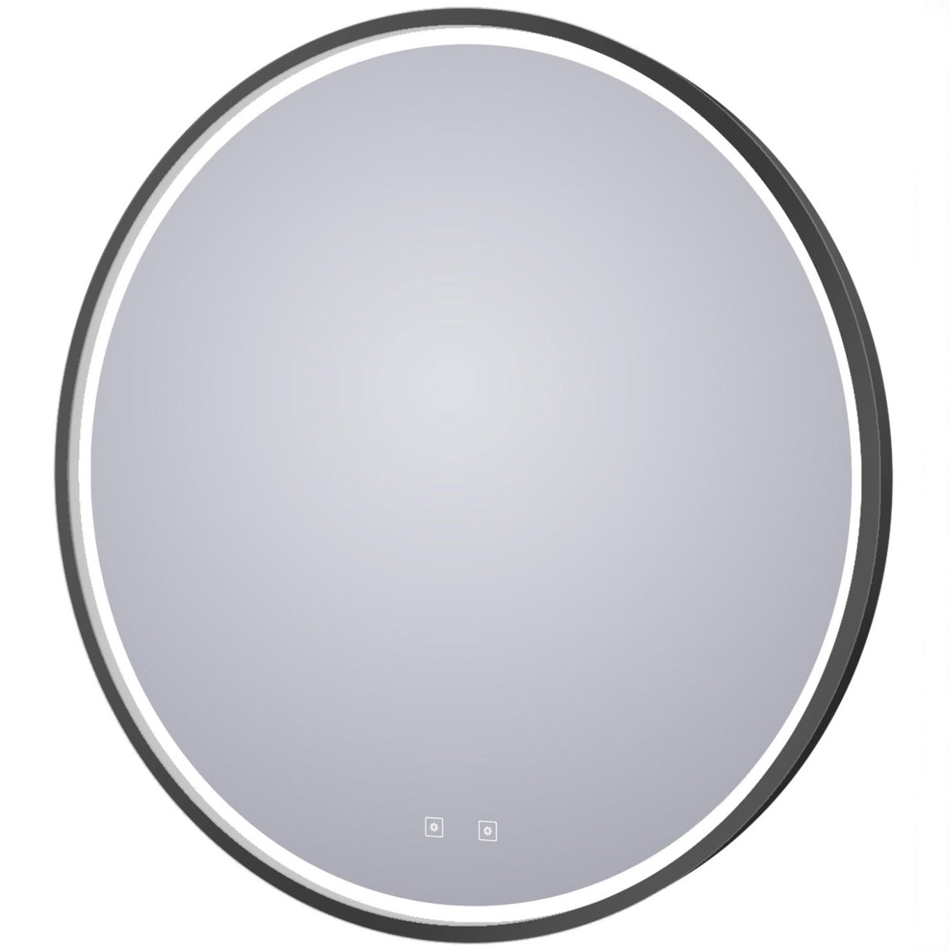 Electric Mirror | Brilliance 36 Inch Round Lighted Mirror in Matte Black