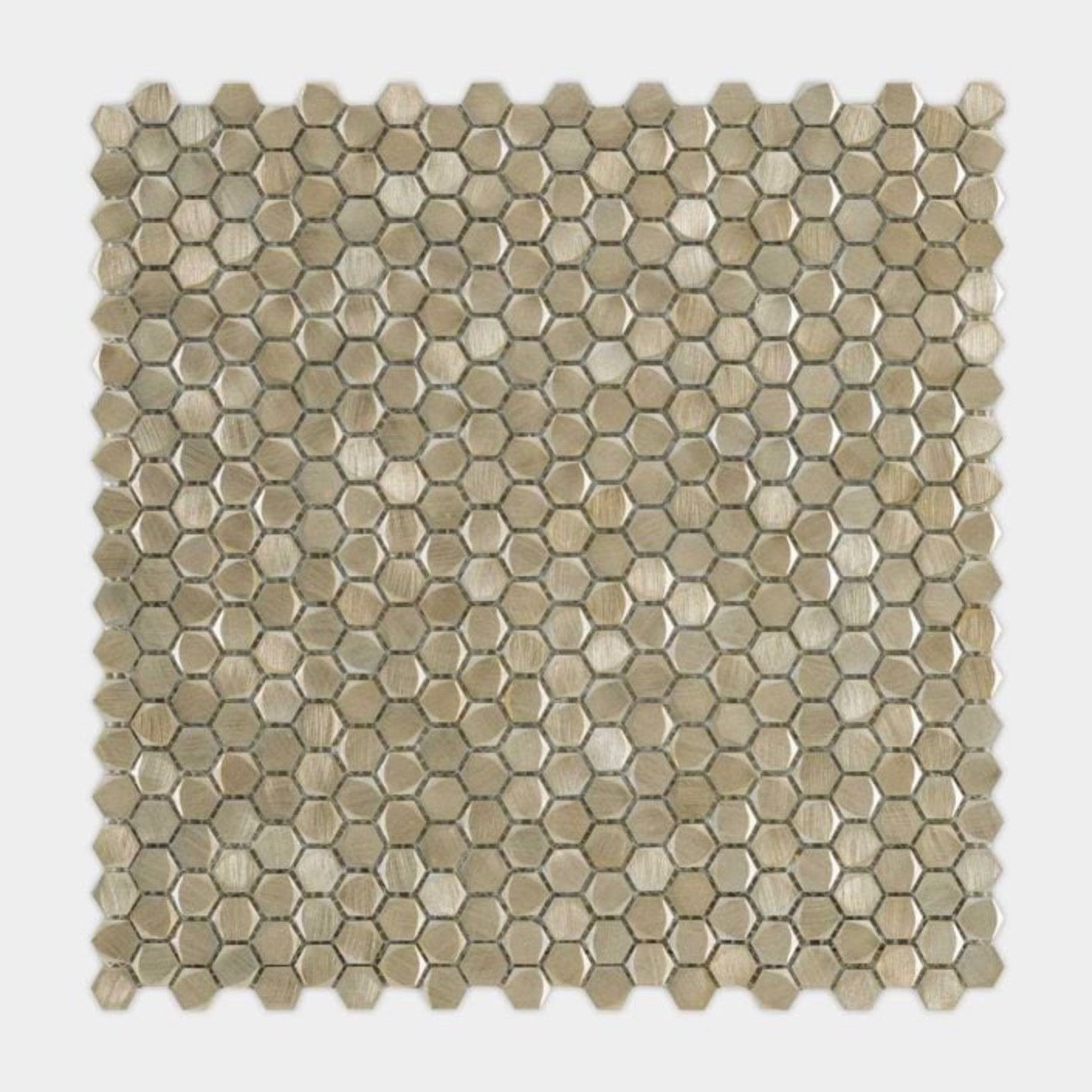 Porcelanosa | Gravity Aluminum Hexagon Gold Tile 12x12