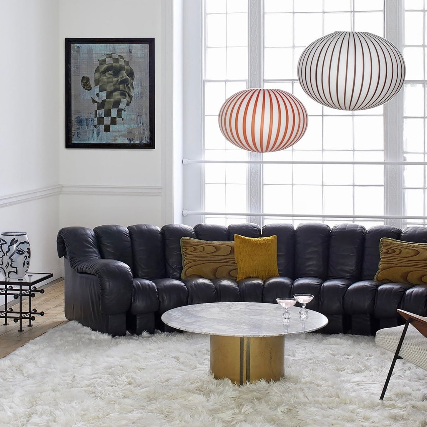 Established & Sons | Filigrana Ellipse Pendant Light in Red, Small