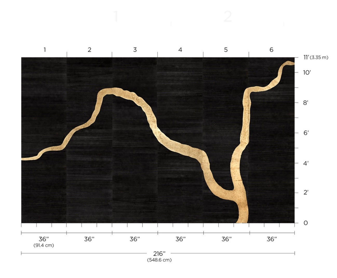Phillip Jeffries | Adorn Wallcovering, Rich Black with Gold