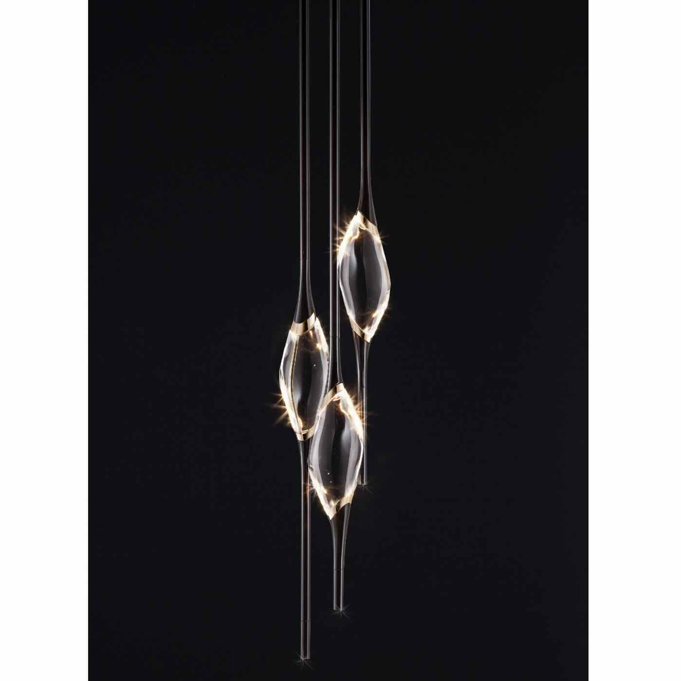 IL Pezzo Mancante | 12 Round Chandelier 47.2" Height Black and Polished Brass