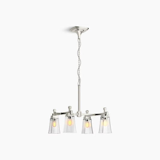 Kohler | Riff Four‑Light Chandelier 30.5″ Polished Nickel