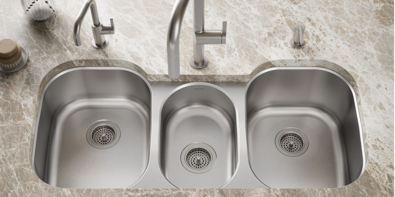 Kohler | Undertone 41‑5/8″ Undermount Triple‑Bowl Kitchen Sink Stainless Steel