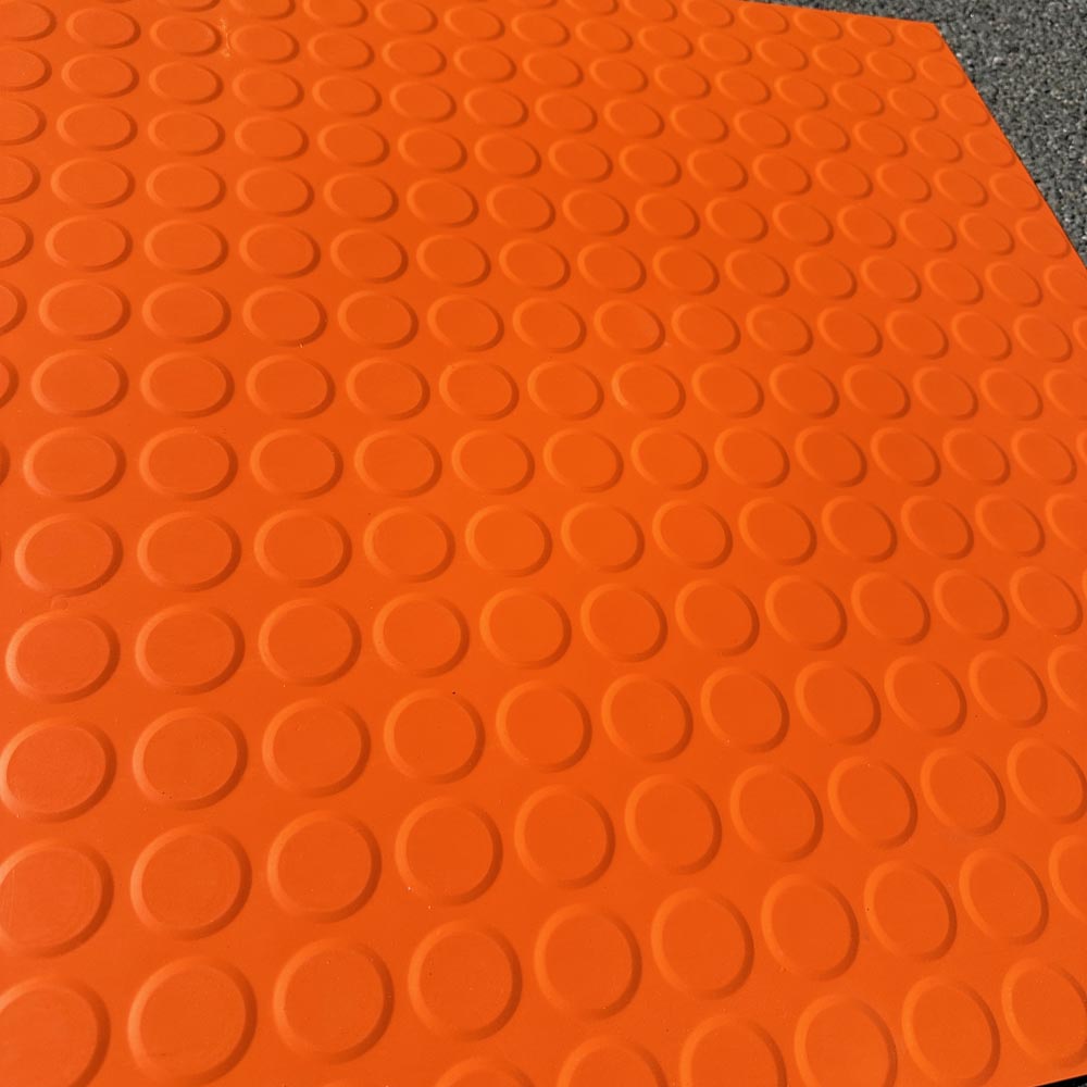 Tarkett | Johnsonite Solid Color Rubber Raised Round 24x24 Tile - Orange