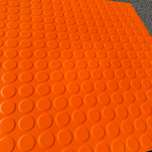 Tarkett | Johnsonite Solid Color Rubber Raised Round 24x24 Tile - Orange