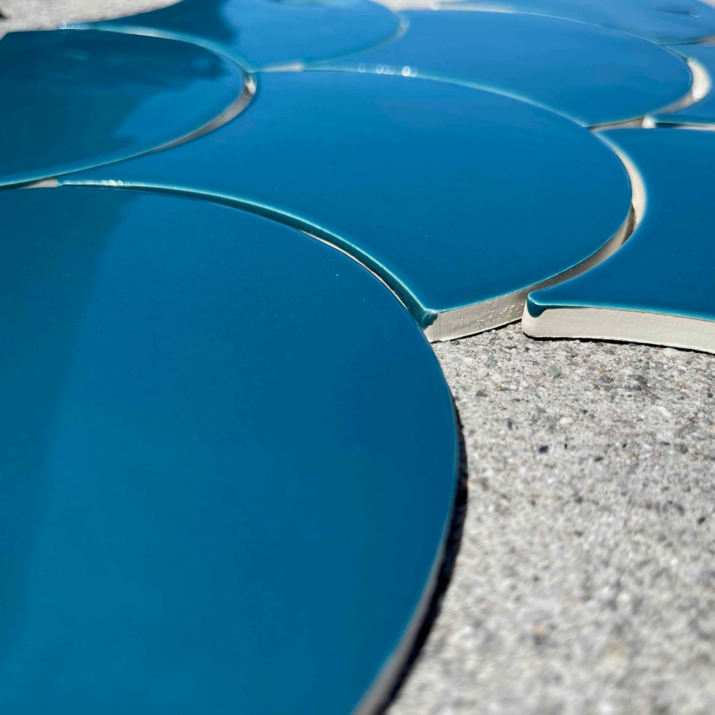Mercury Mosaics & Tile | Large Moroccan Fish Scales in Lake Superior Blue