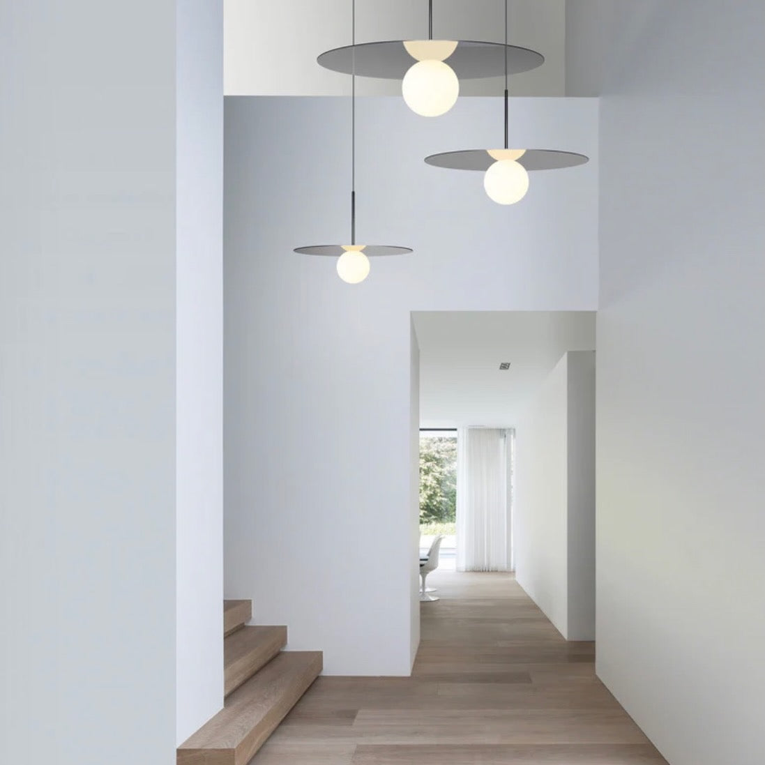 Pablo Designs | Bola Disc Pendant in Chrome, Small