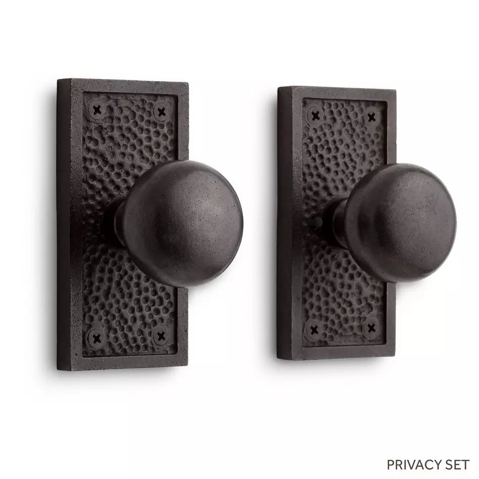 Signature Hardware | Traeger Black Privacy Interior Door Set - Knob - 2-3/8" Backset - Black