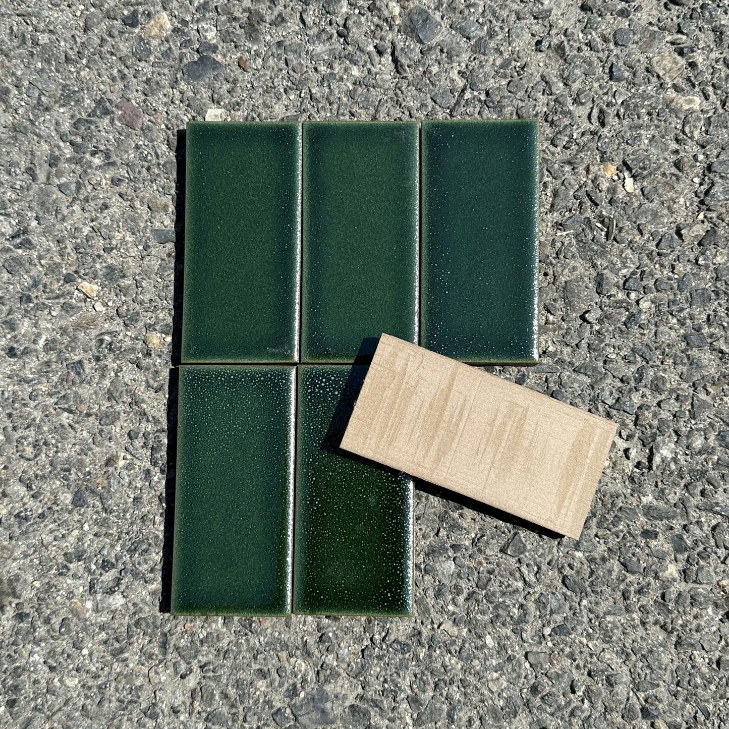 Heath Ceramics | 2x4 Classic Field Tile in Jade Manganese-Olive