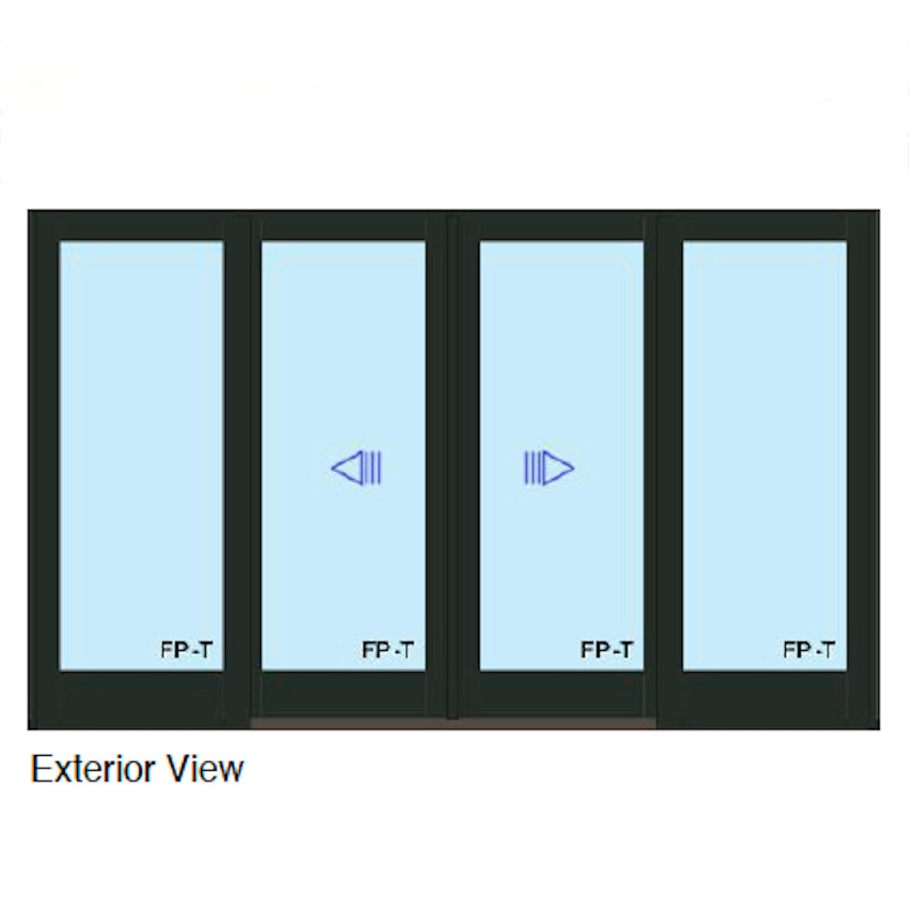 Loewen | 7ft x 12ft Sliding French Patio Doors OXXO, Alum Clad Ext, Fir Interior