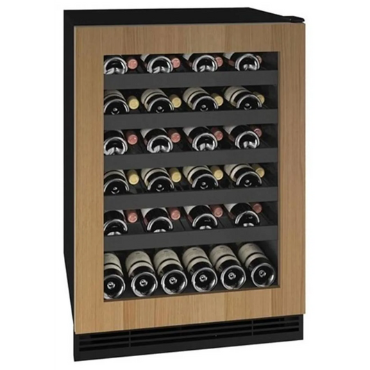 U-Line | 1 Class 24 Inch Wide 48 Bottle Capacity Panel Ready Built-In / Free Standing Wine Cooler with Low-E Glass Door and LED Lighting