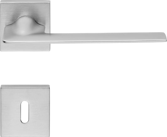 Linea Cali' | Jet on Rose Saturated Chrome Door Lever | With Keyhole