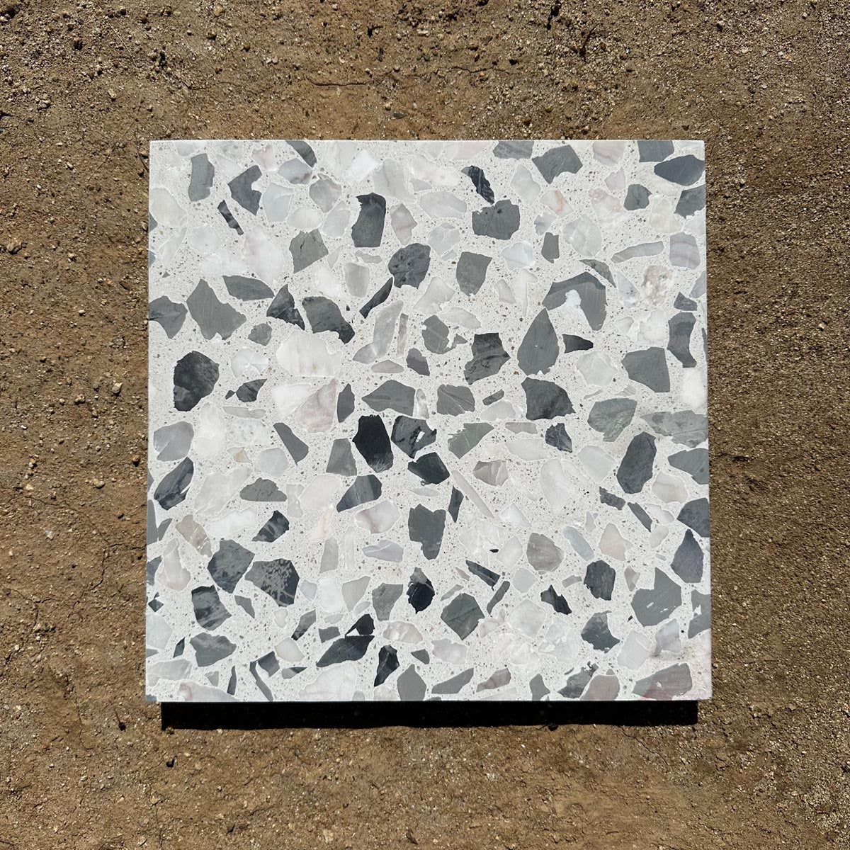 Concrete Collaborative | Venice 24x24 Alabaster Marble Lgt Grey Chip Terrazzo