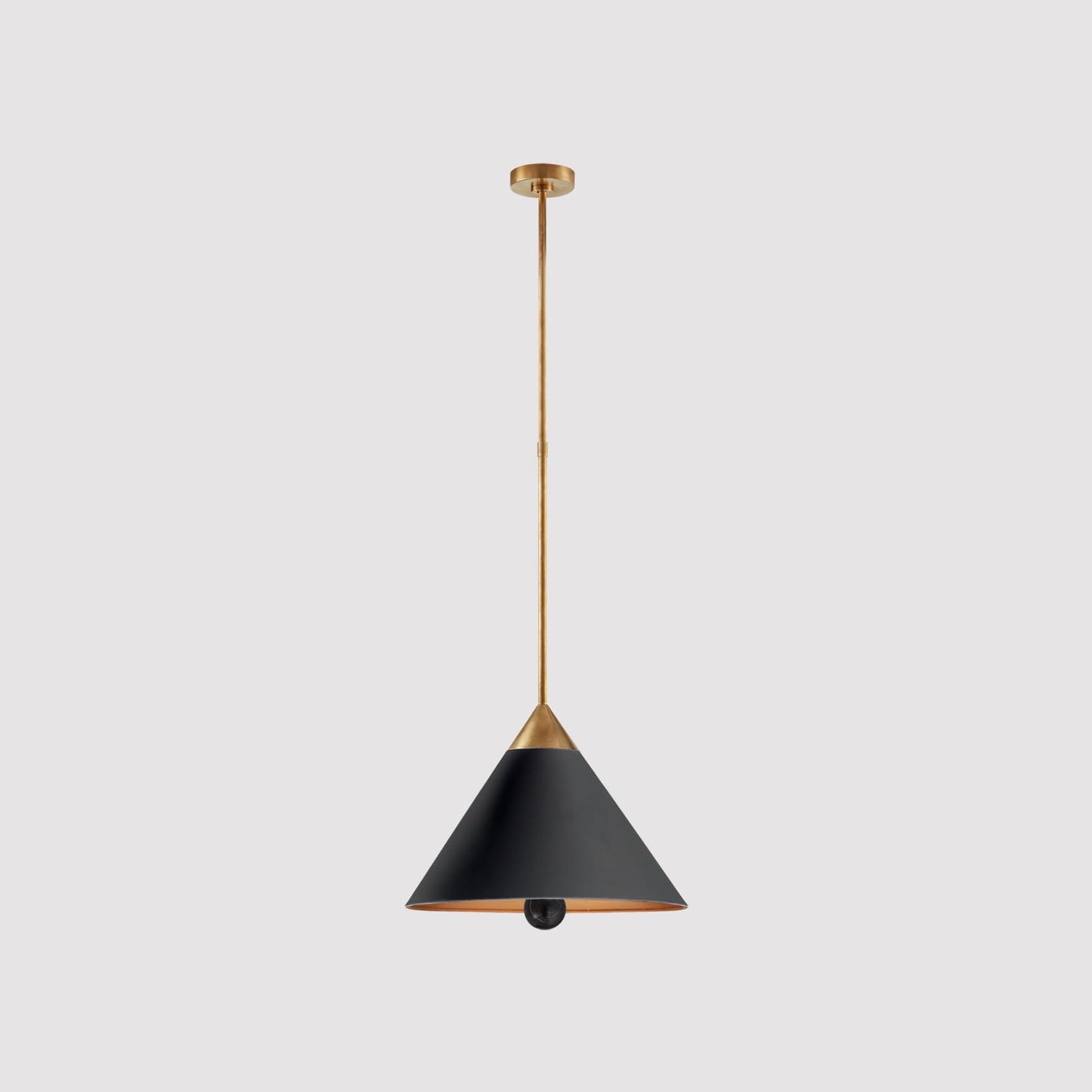 Visual Comfort | Kelly Wearstler Cleo Pendant, Black Shade, Burnished Brass