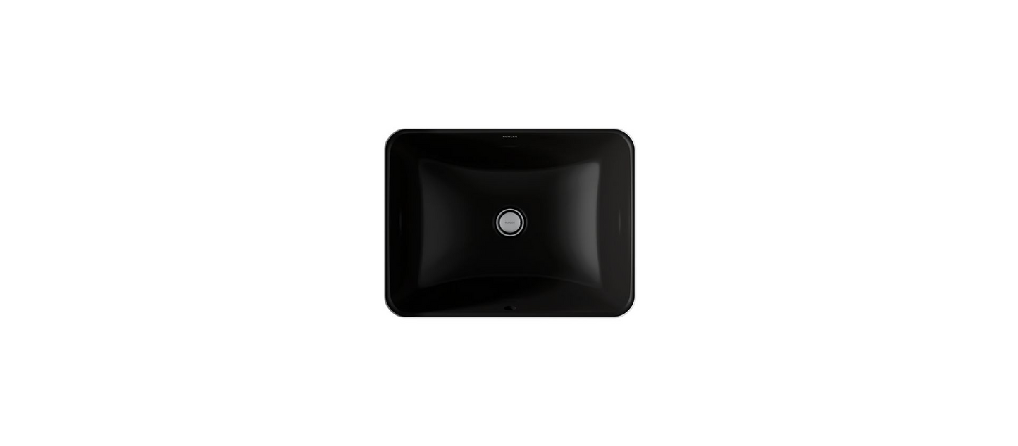 Kohler | Caxton Rectangle 20-1/4" Undermount Bathroom Sink with Overflow in Black