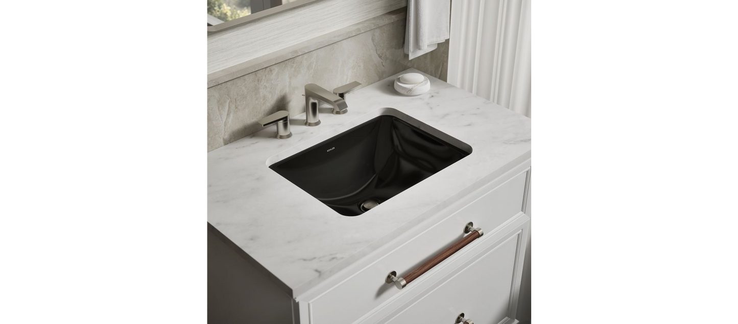 Kohler | Caxton Rectangle 20-1/4" Undermount Bathroom Sink with Overflow in Black