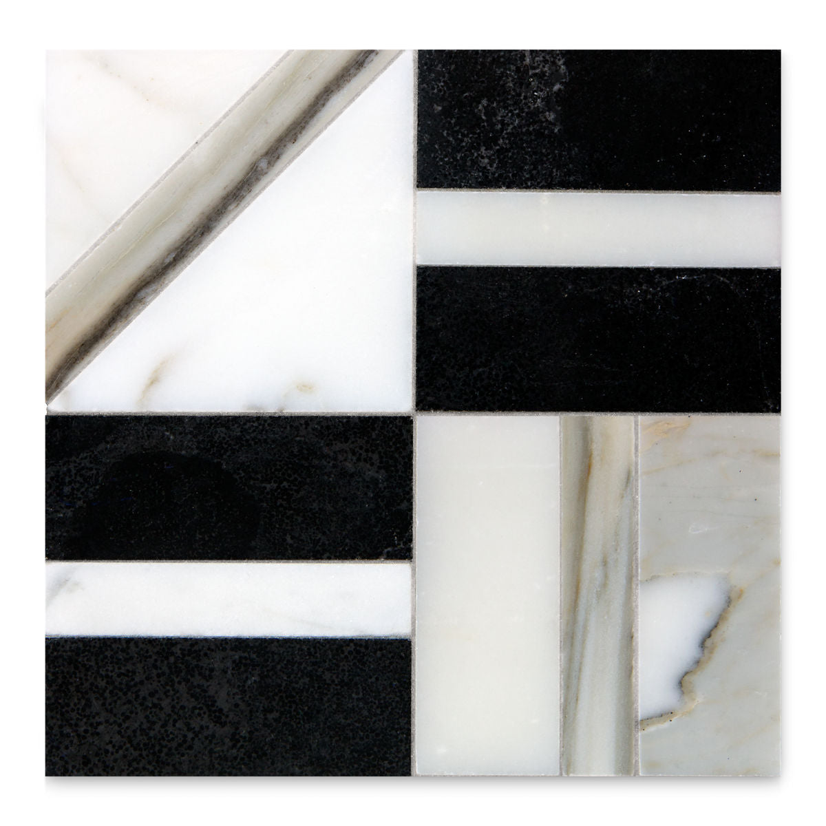 Ann Sacks | Liaison Stone Mosaic Tile Ebony Elm