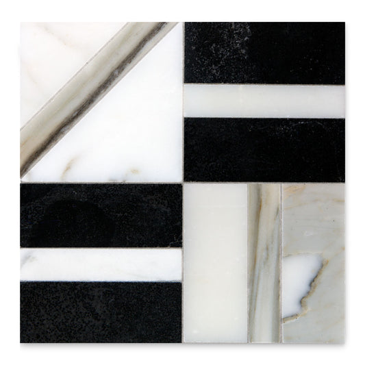 Ann Sacks | Liaison  Stone Mosaic Tile Ebony Elm