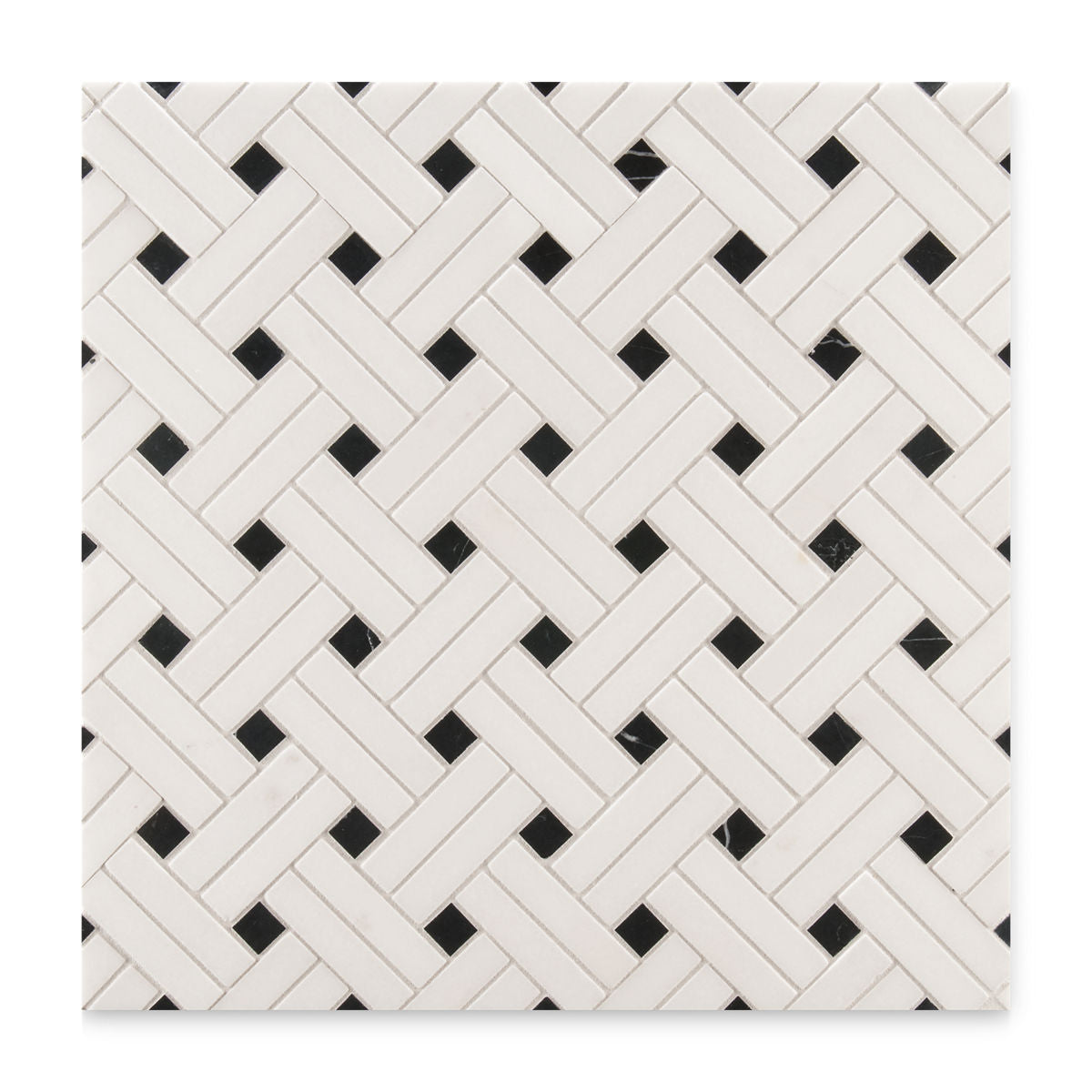 Ann Sacks | White Thassos Mosaic Diagonal Weave Stone Tile Default Title