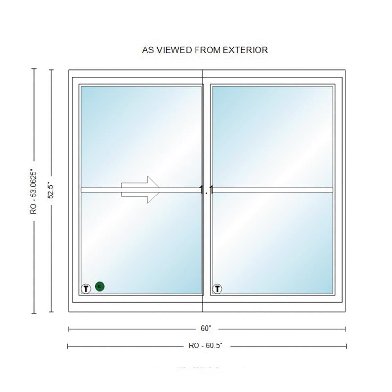 Kolbe | VistaLuxe Black Sliding Window 60 x 52.5