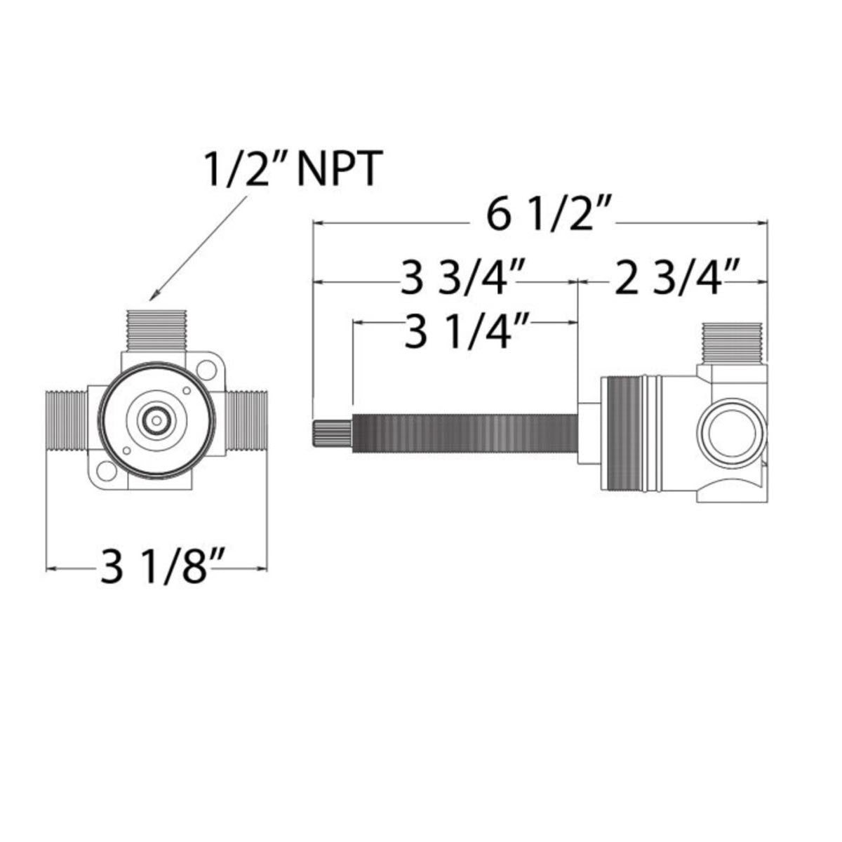 Huntington Brass | 3 Way Diverter Rough In Valve