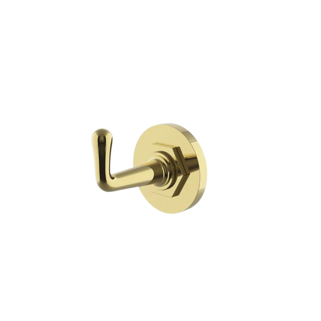 Waterworks | Henry Single Robe Hook in Unlacquered Brass