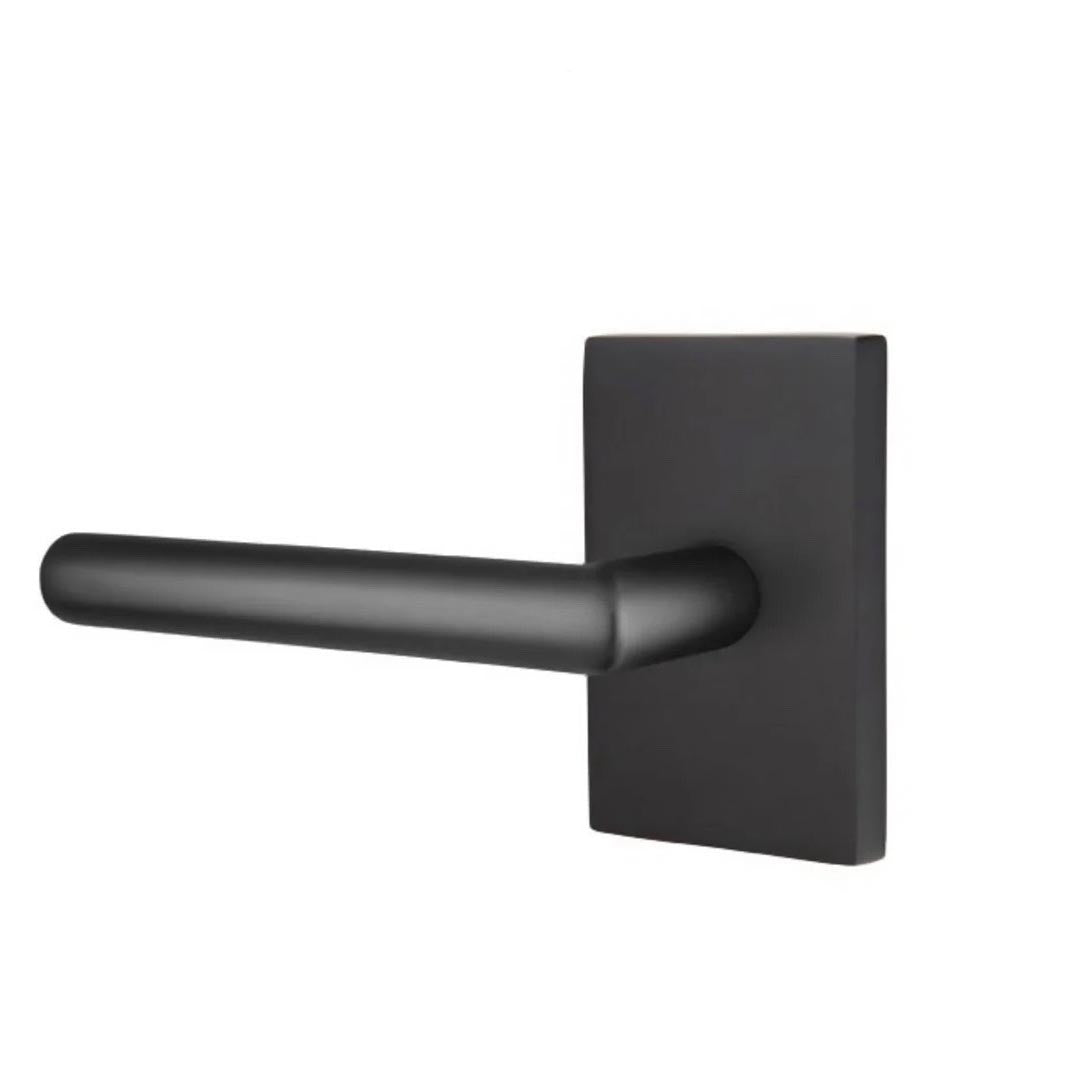 Emtek | Stuttgart Left Hand Passage Lever Set Modern Rect Rose for 2-3/4 in Door