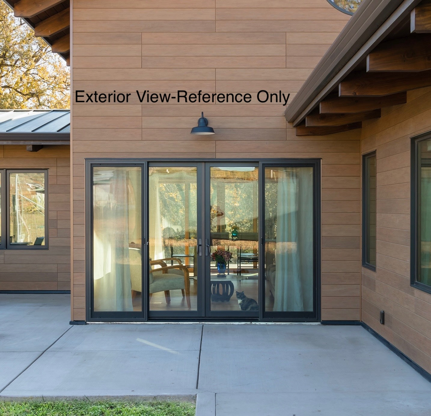 Loewen | 7ft x 12ft Sliding French Patio Doors OXXO, Alum Clad Ext, Fir Interior
