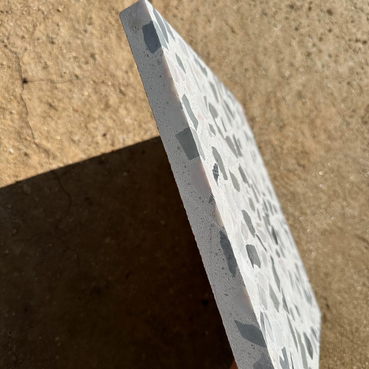 Concrete Collaborative | Venice 24x24 Alabaster Marble Lgt Grey Chip Terrazzo