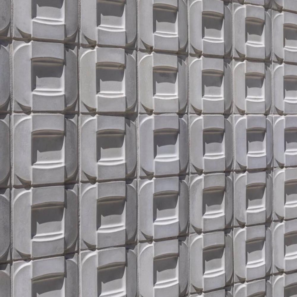 Arto Tile | 3D Concrete Buckle 6x6 Wall Tile in Antik Gray