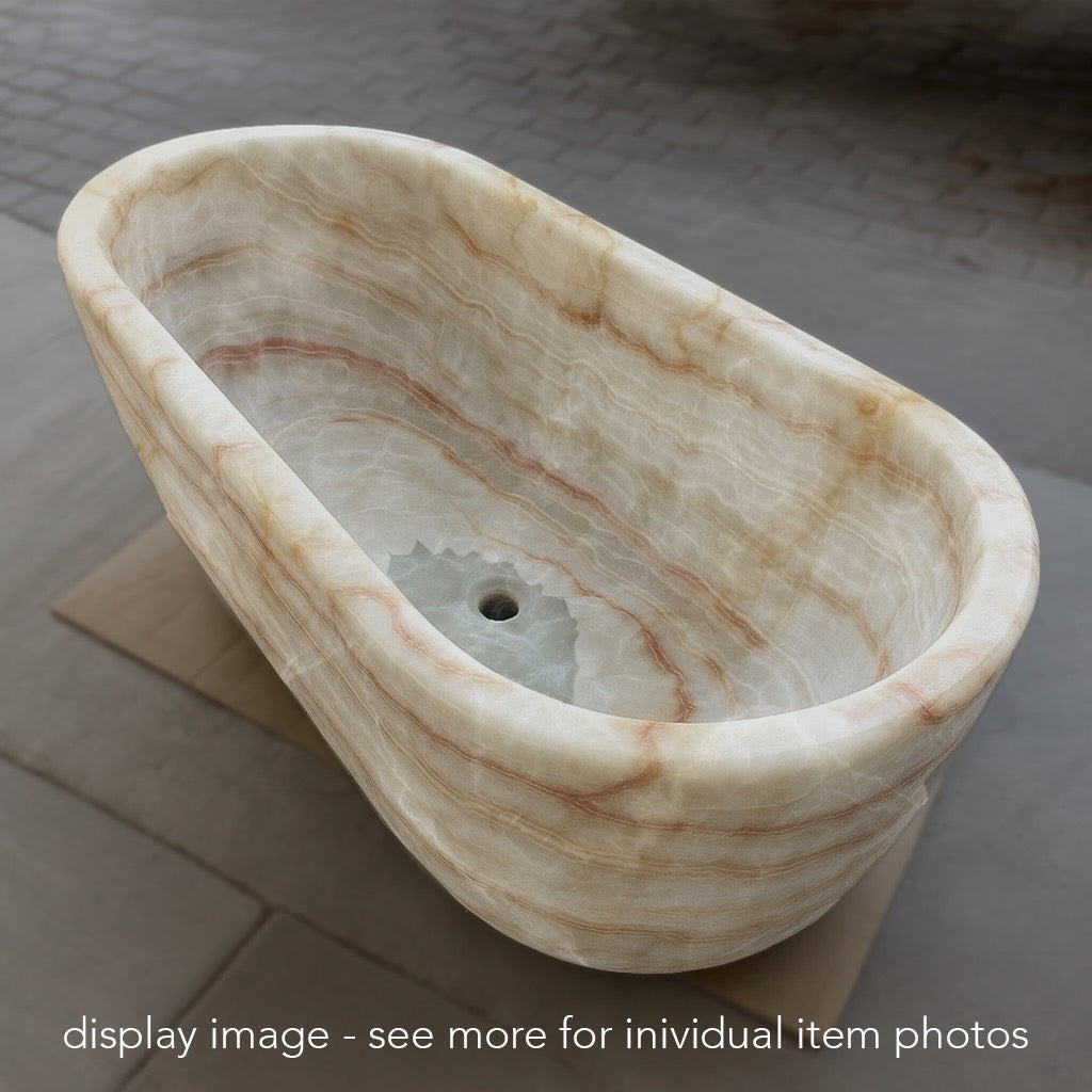 Onyxrus Store | Ice White Onyx Bath Tub 65"X 32"X 25"