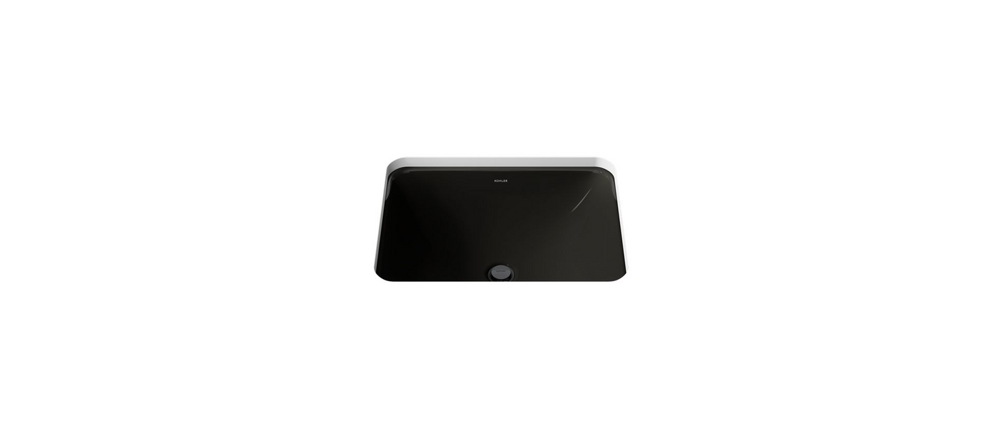 Kohler | Caxton Rectangle 20-1/4" Undermount Bathroom Sink with Overflow in Black