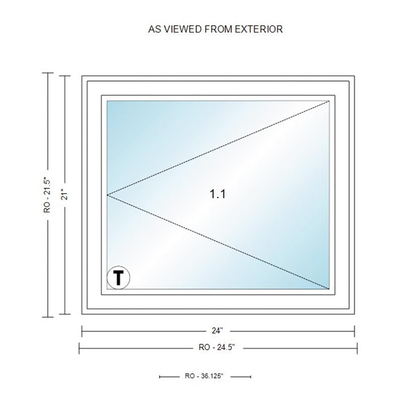 Kolbe VistaLuxe BLK Casement Window 24 x 21 unbuilt
