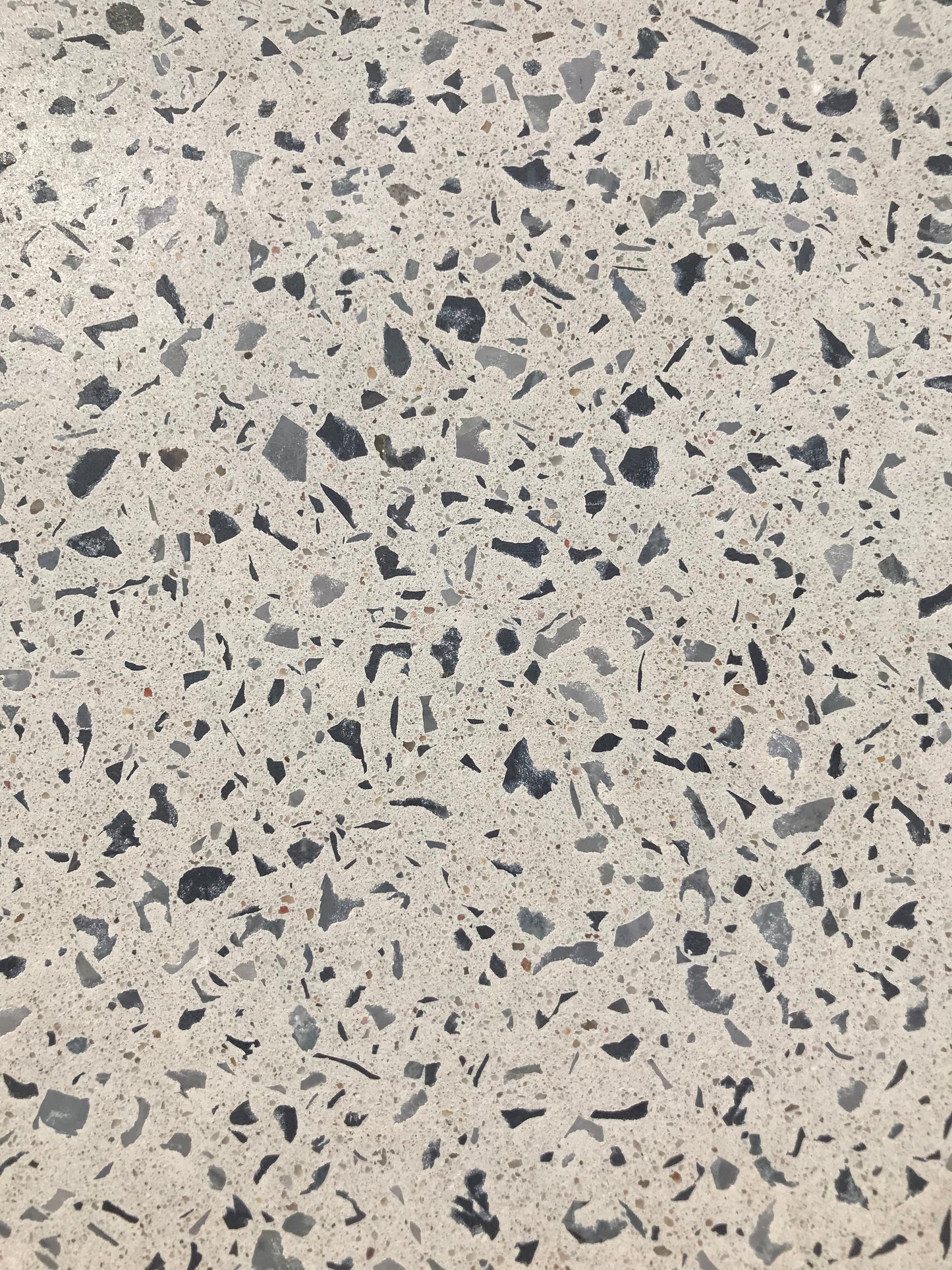 Concrete Collaborative | Terrazzo Blonde and Black Chip Flekk. 12”x12”